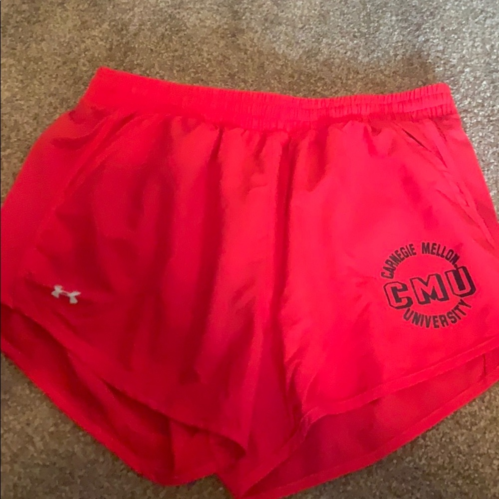 Red running shorts